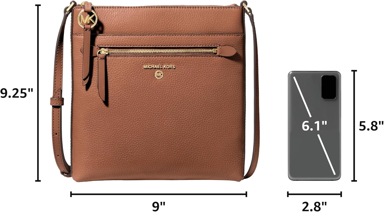 BOLSO CRUZADO PEQUEÑO MICHAEL KORS JET SET CHARM PLANO - 3