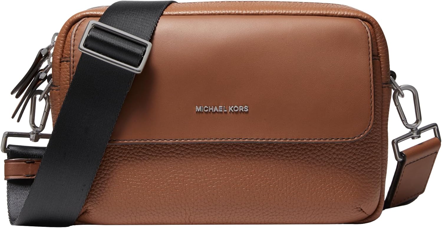 BOLSO CRUZADO UNISEX MICHAEL KORS HUDSON DE CUERO GRANEADO - 4