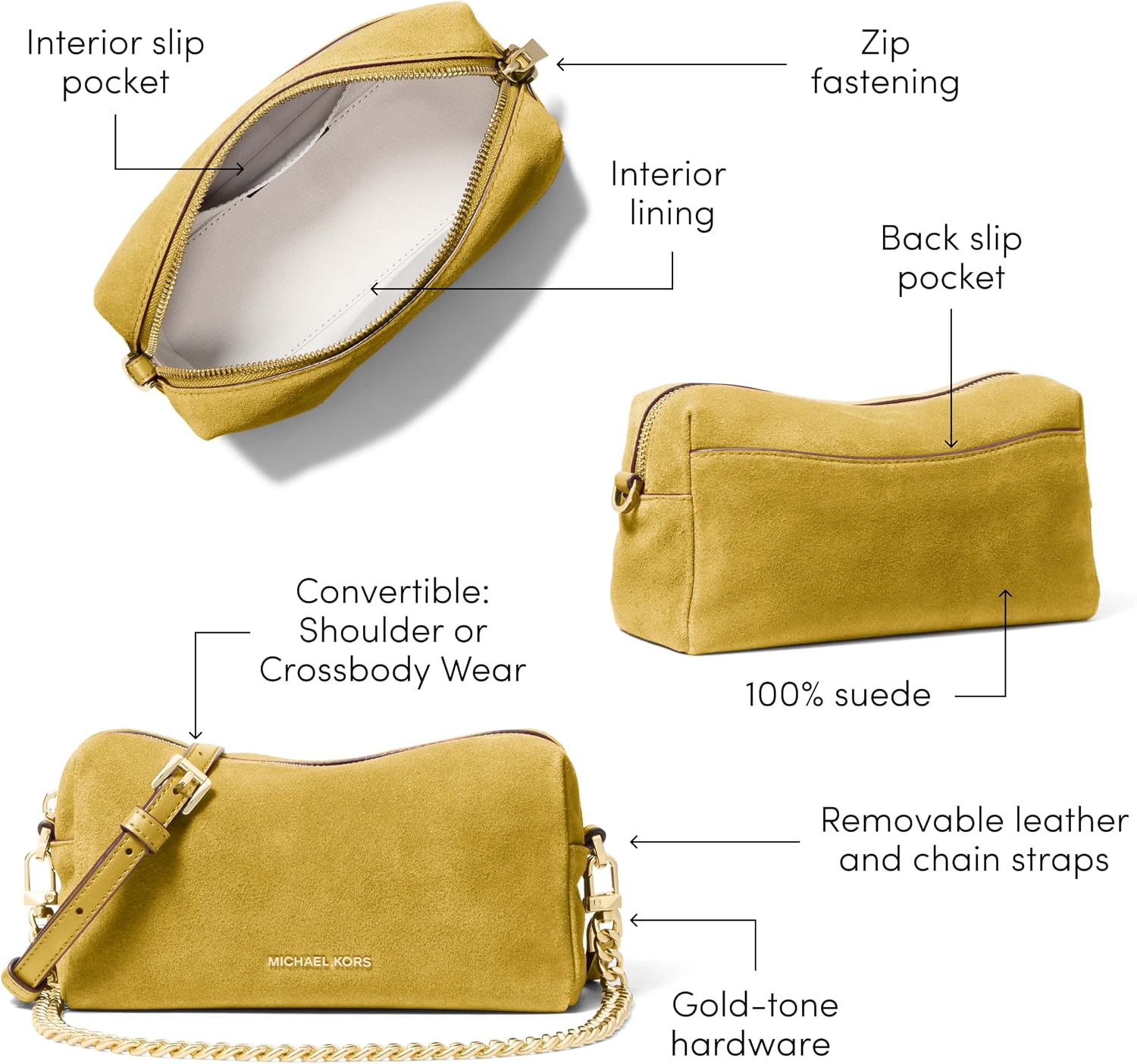 BOLSO CRUZADO PEQUEÑO MICHAEL KORS BRYANT CON CADENA PARA MUJER - 5