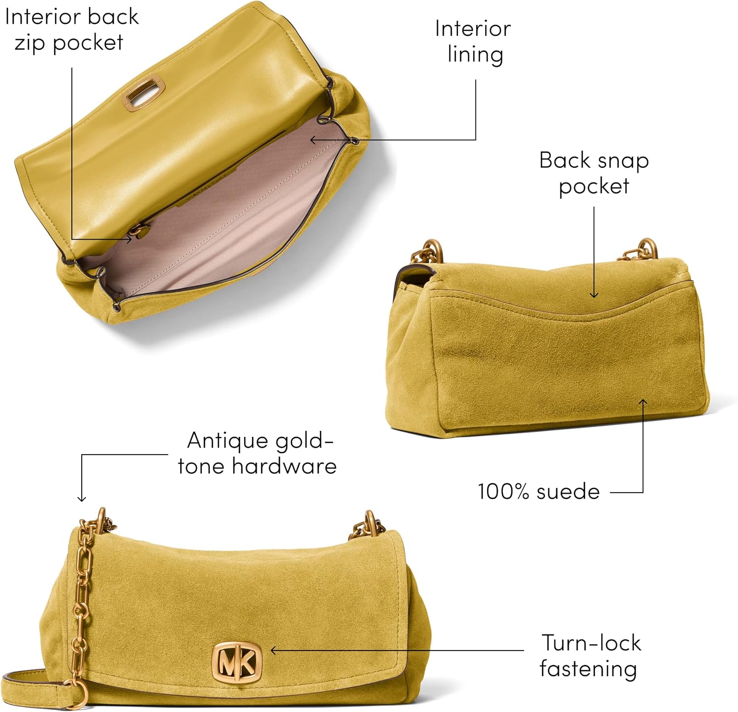BOLSO PARA MUJER MICHAEL KORS BRYANT SMALL TURNLOCK CONVERTIBLE CHAIN SHOULDER BAG - 5