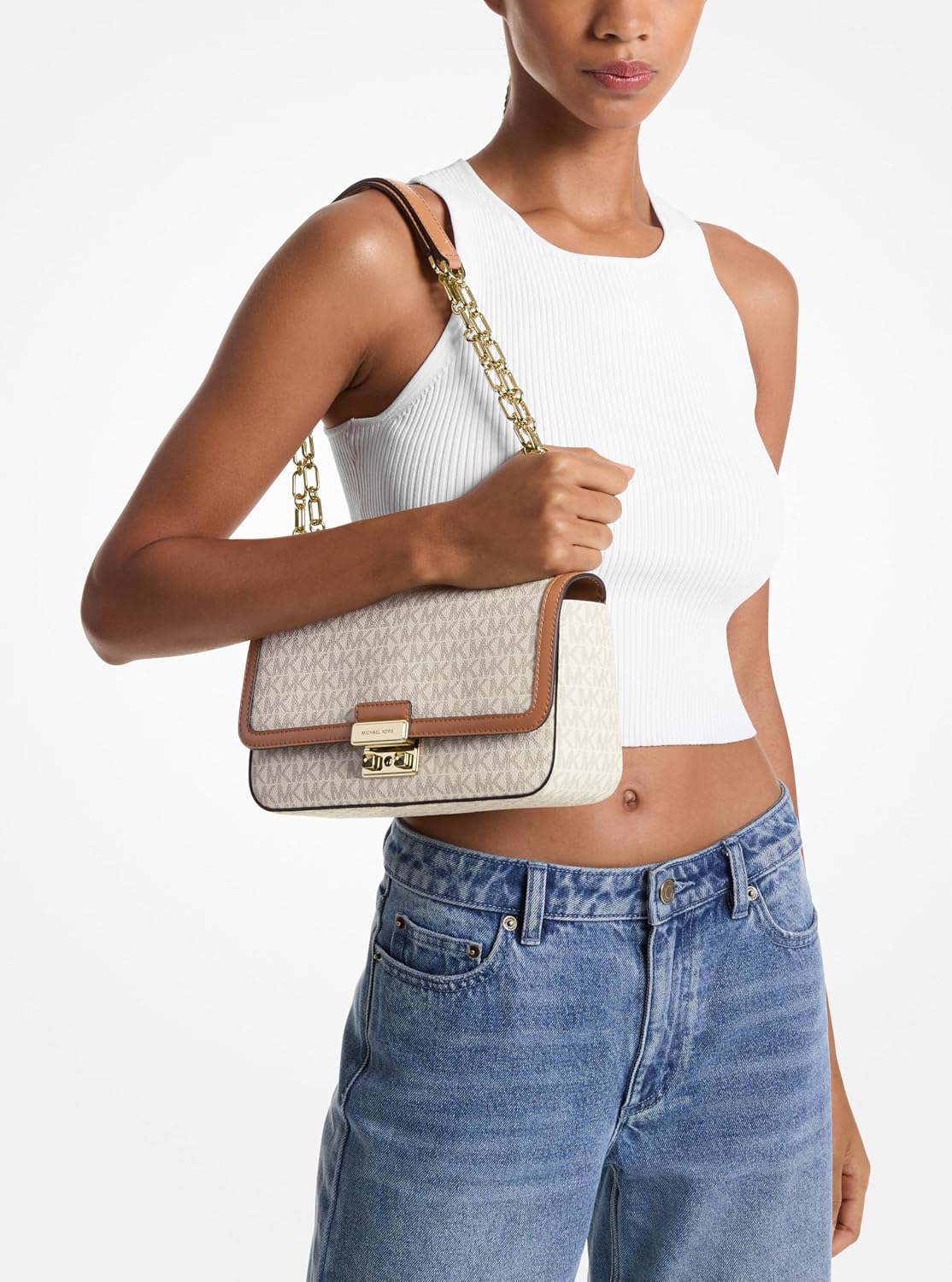 BOLSO MICHAEL KORS TRIBECA LARGE CONVERTIBLE CHAIN PARA MUJER - 4