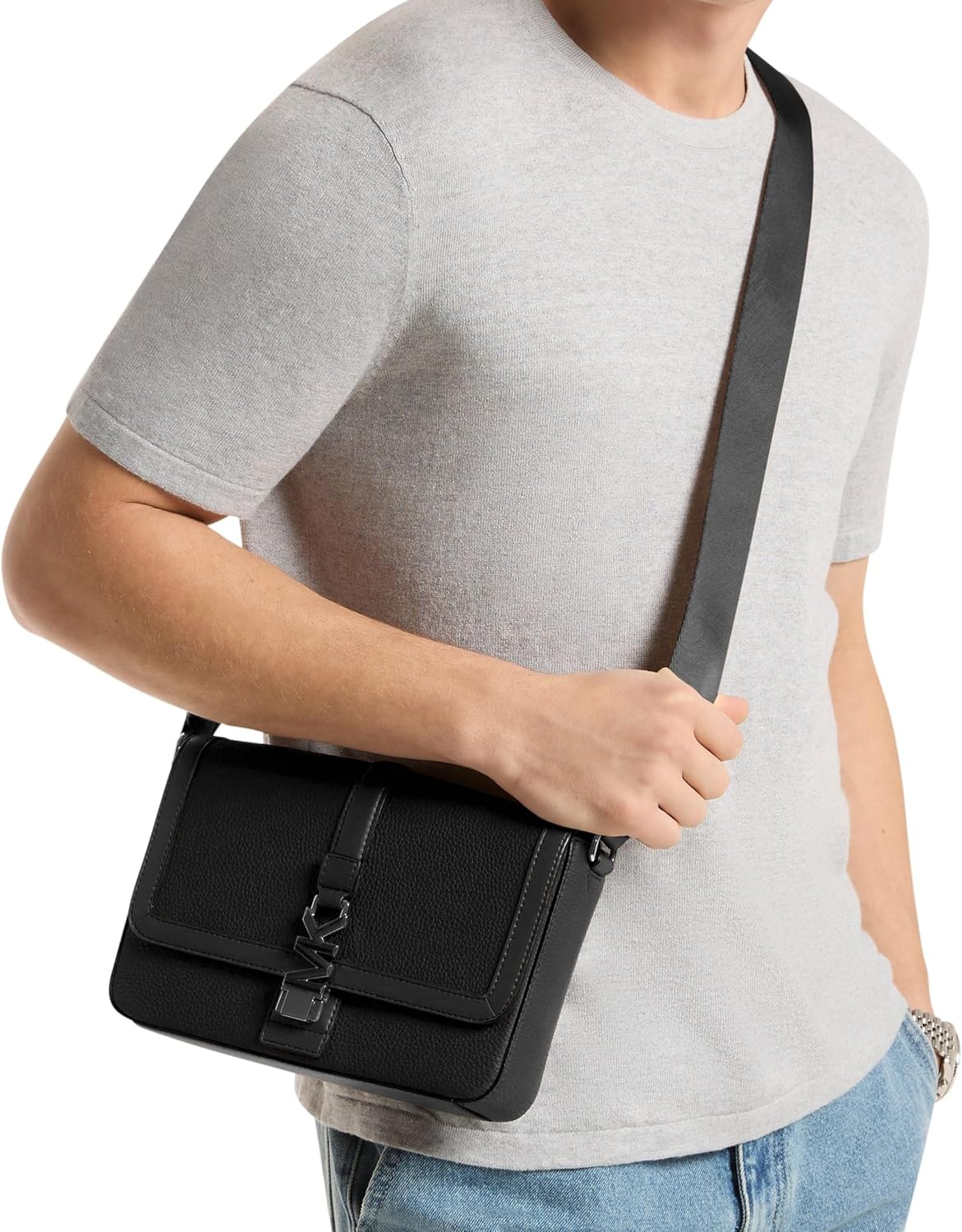 BOLSO CRUZADO MICHAEL KORS EZRA MINI DE CUERO PEBBLE - 2