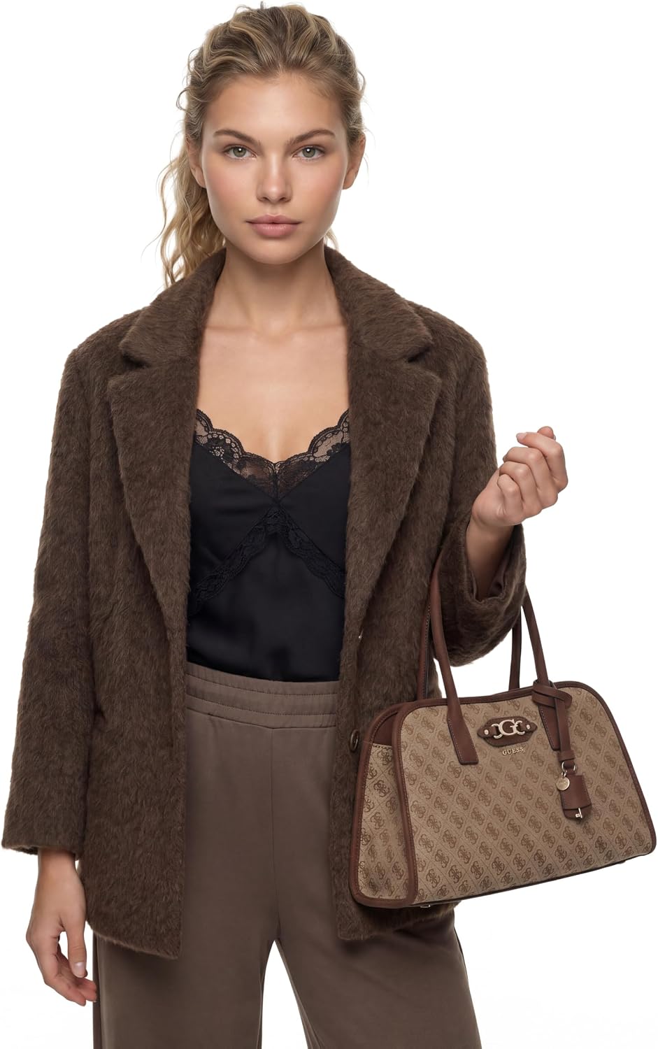 BOLSO SATCHEL GUESS SAMANTHA LOGO - 5