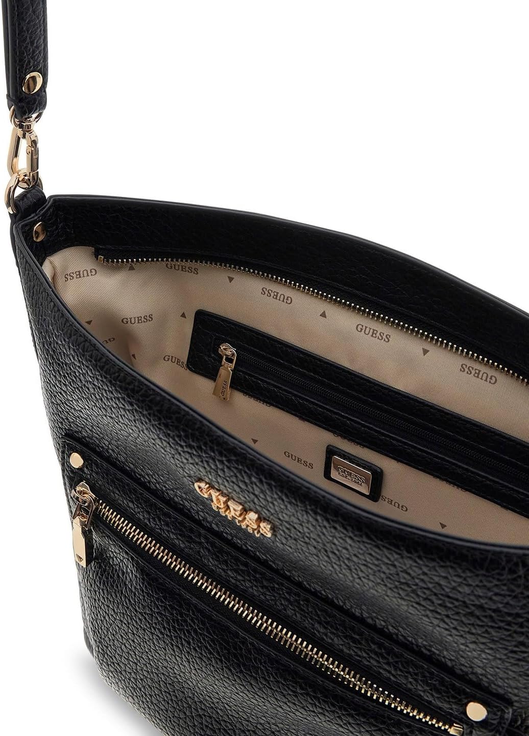 BOLSO CROSSBODY GUESS MARSHA BUCKET ECO CUERO VERDE OLIVA - 2