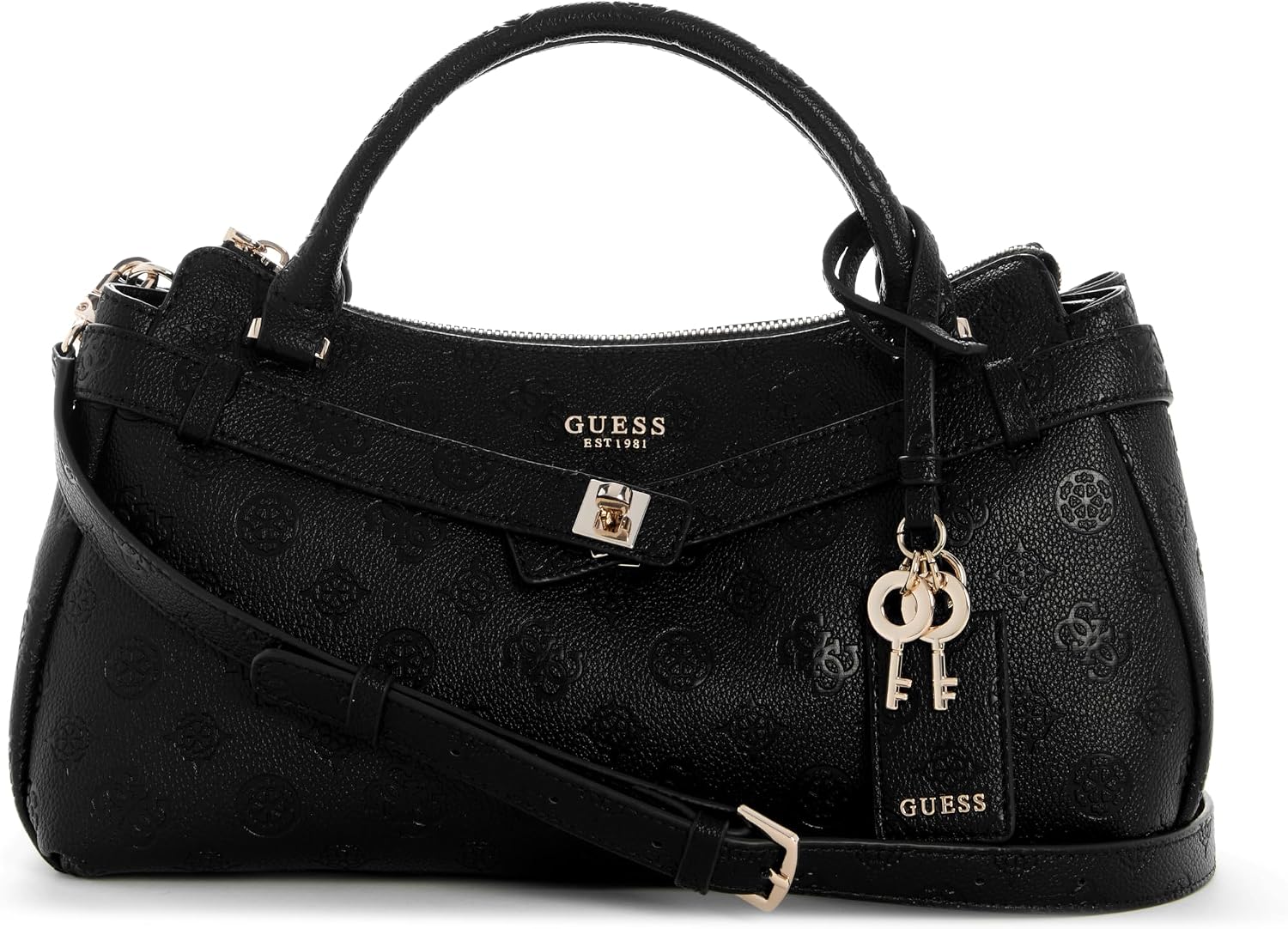 BOLSO SATCHEL MUJER GUESS ELLA LOGO PEONÍA - 1