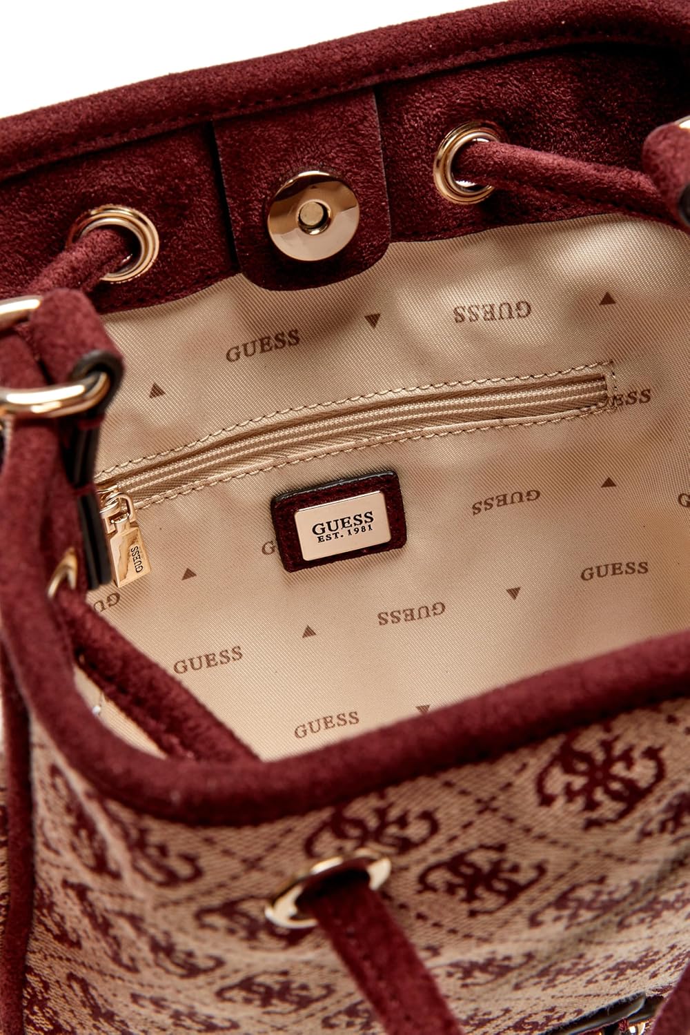 BOLSO MINI BUCKET GUESS SAMANTHA LOGO - 5