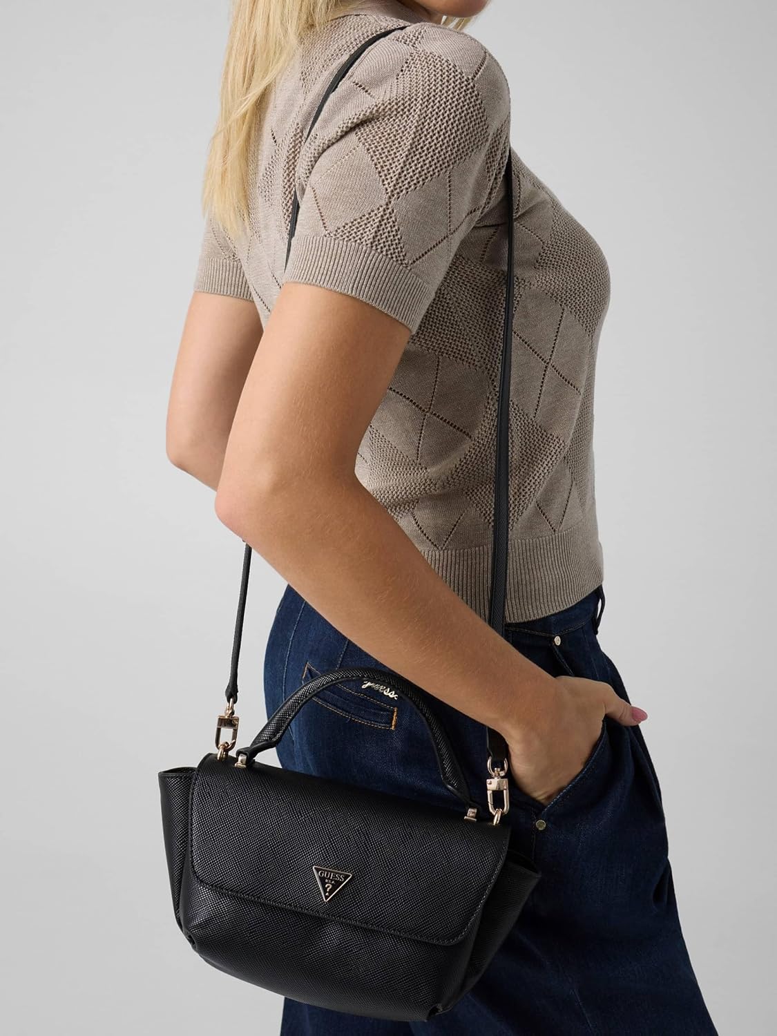 BOLSO SATCHEL GUESS GILDA TOP HANDLE EN SAFFIANO - 2