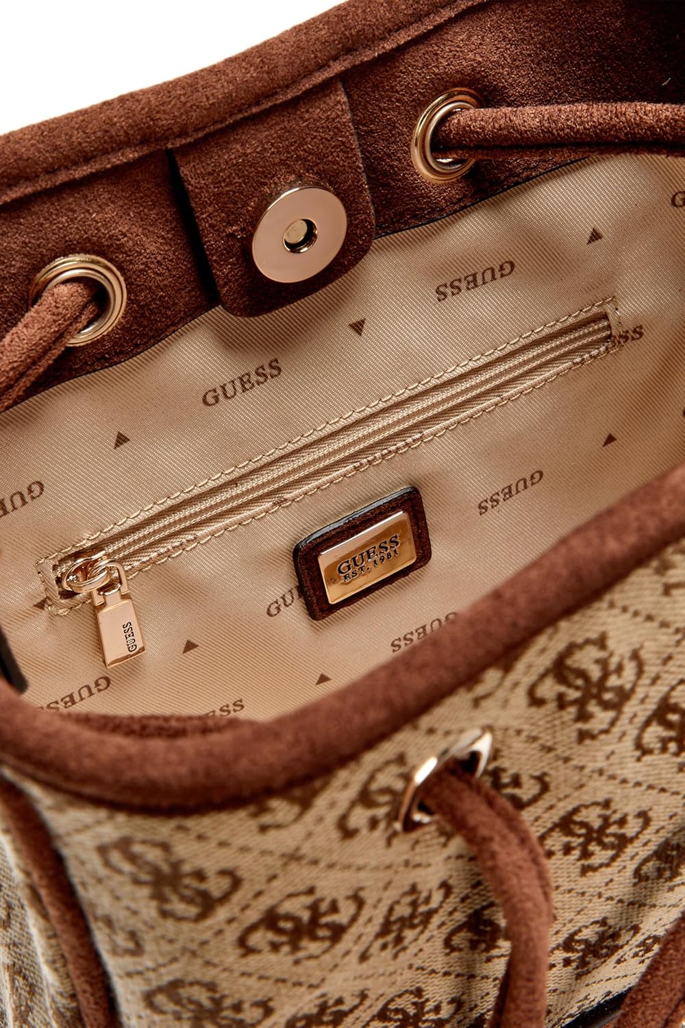 BOLSO MINI BUCKET GUESS SAMANTHA LOGO - 5