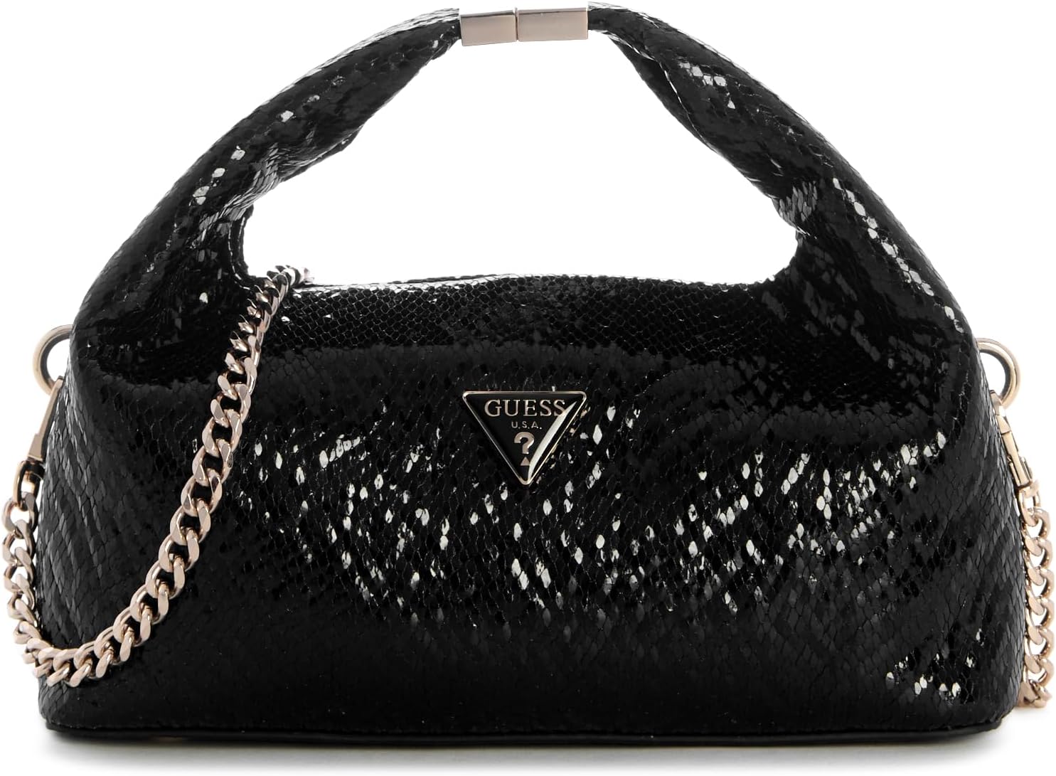BOLSO SATCHEL GUESS JEWELS TOP HANDLE DORADO - 1