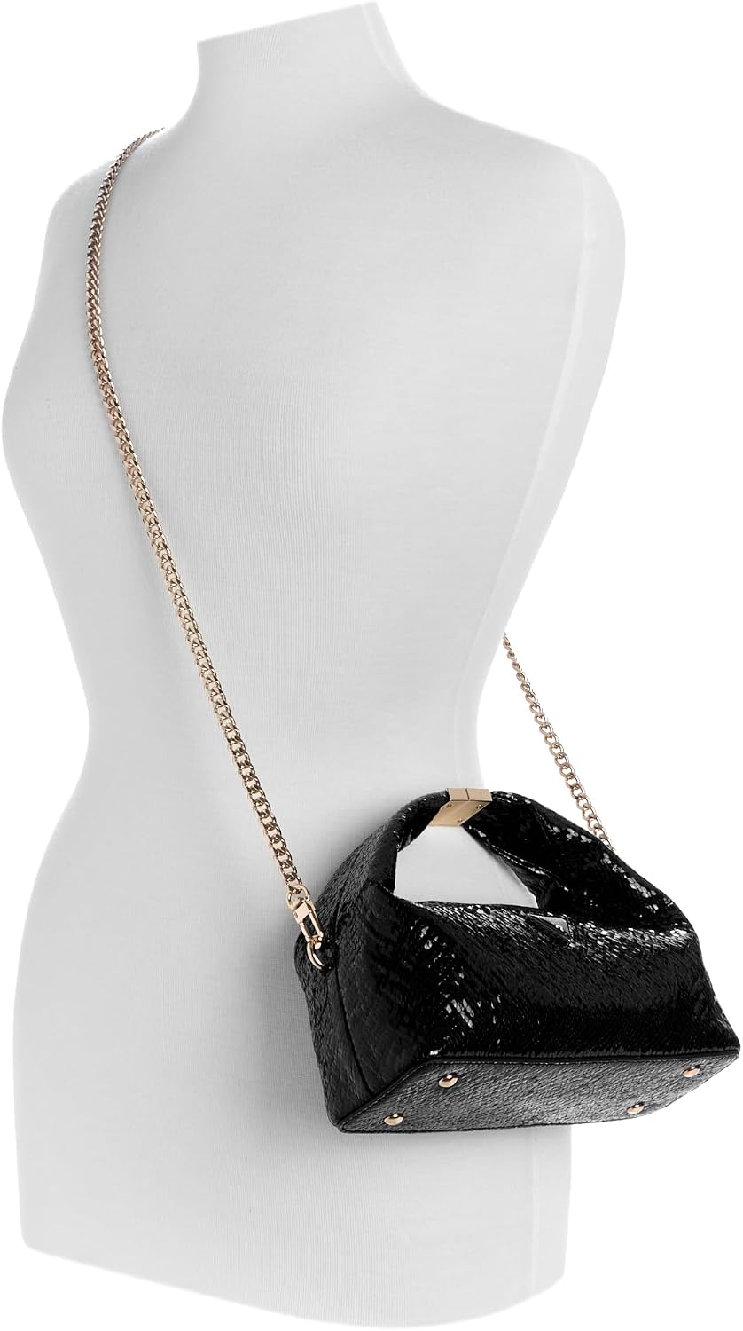 BOLSO SATCHEL GUESS JEWELS TOP HANDLE DORADO - 5