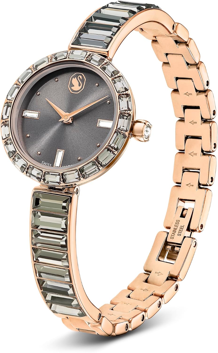 RELOJ DE PULSERA SWAROVSKI MATRIX BANGLE SWISS MADE CON PULSERA DE CRISTAL PLATEADA ACERO INOXIDABLE - 2