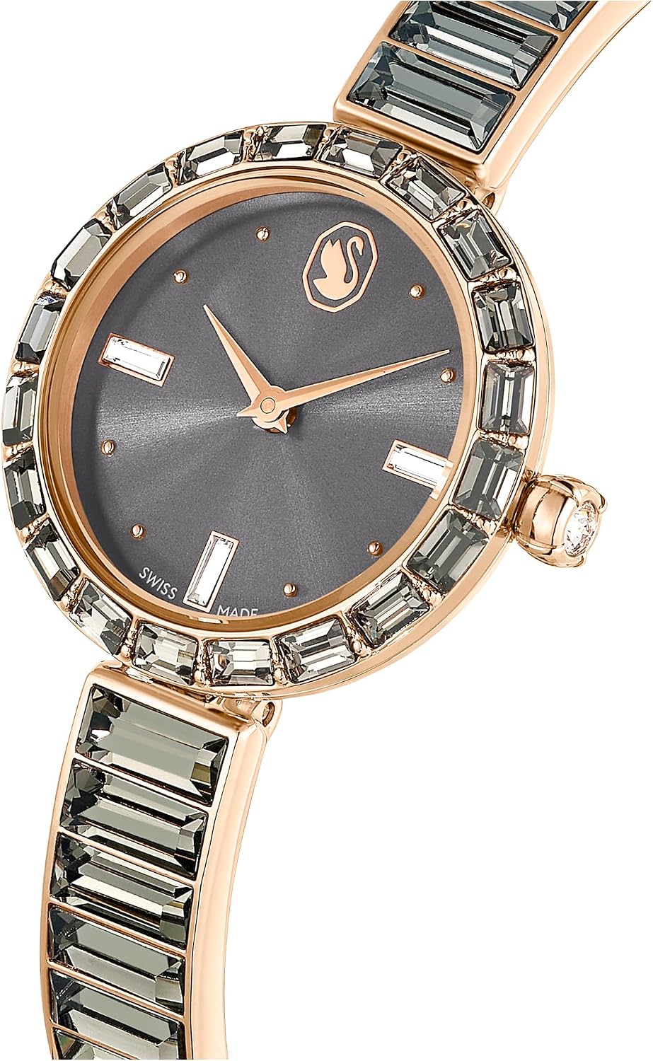 RELOJ DE PULSERA SWAROVSKI MATRIX BANGLE SWISS MADE CON PULSERA DE CRISTAL PLATEADA ACERO INOXIDABLE - 4