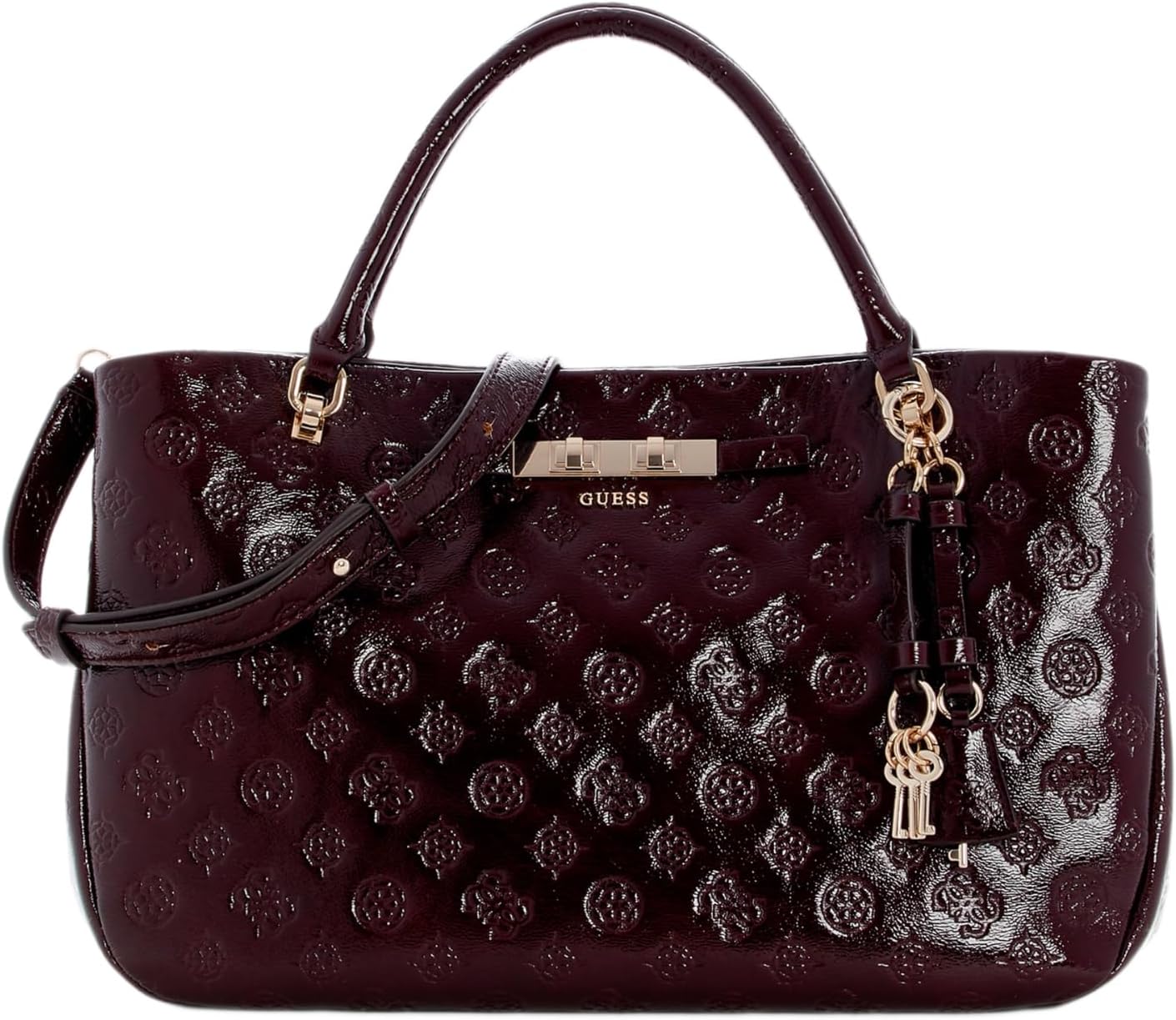 BOLSO SATCHEL GUESS CARMELLA TAUPE - 1