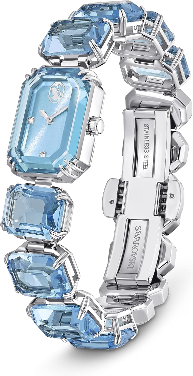 RELOJ DE PULSERA SWAROVSKI MILLENIA CON CRISTALES AZUL OCTÁGONO Y PULSERA DE ACERO - 2