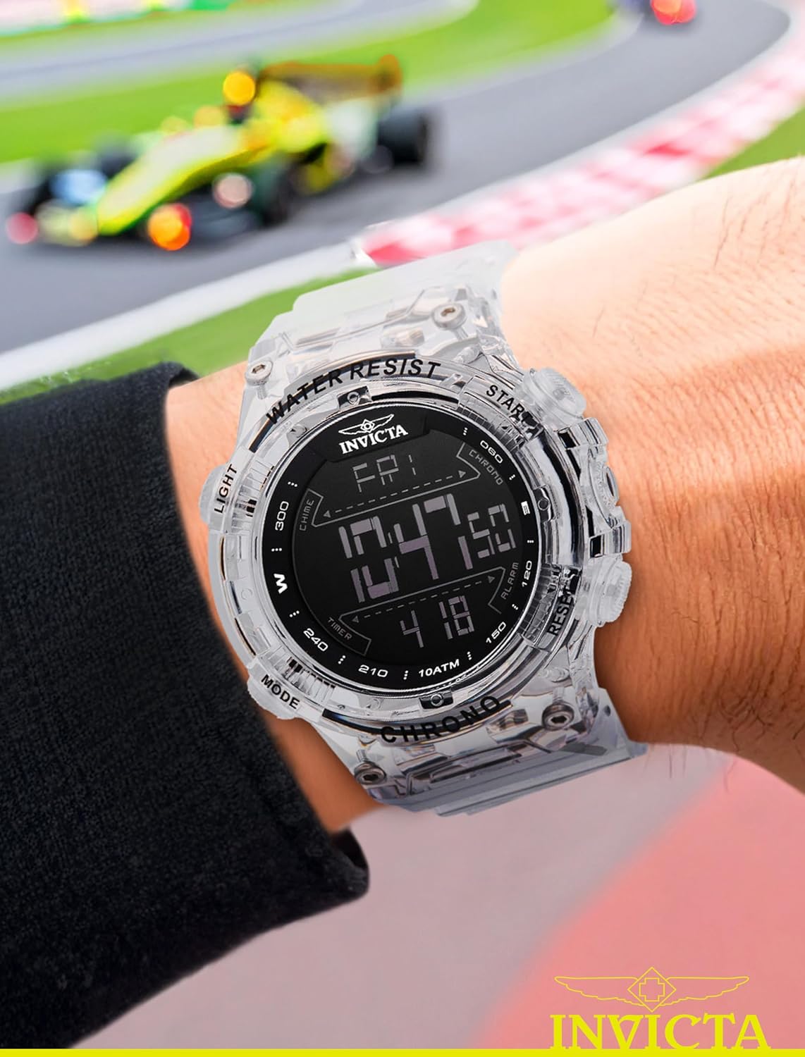 RELOJ DE PULSERA INVICTA RACING HOMBRE 52MM PLÁSTICO BLANCO CON ESFERA NEGRA DIGITAL - 2