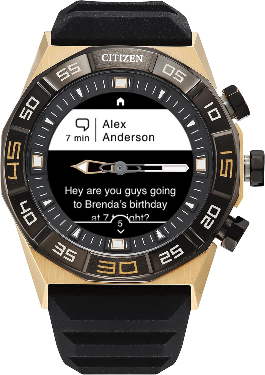 SMARTWATCH CITIZEN CZ SMART PQ2 HYBRID NEGRO CON PANTALLA PERSONALIZABLE BLANCO Y NEGRO - 4
