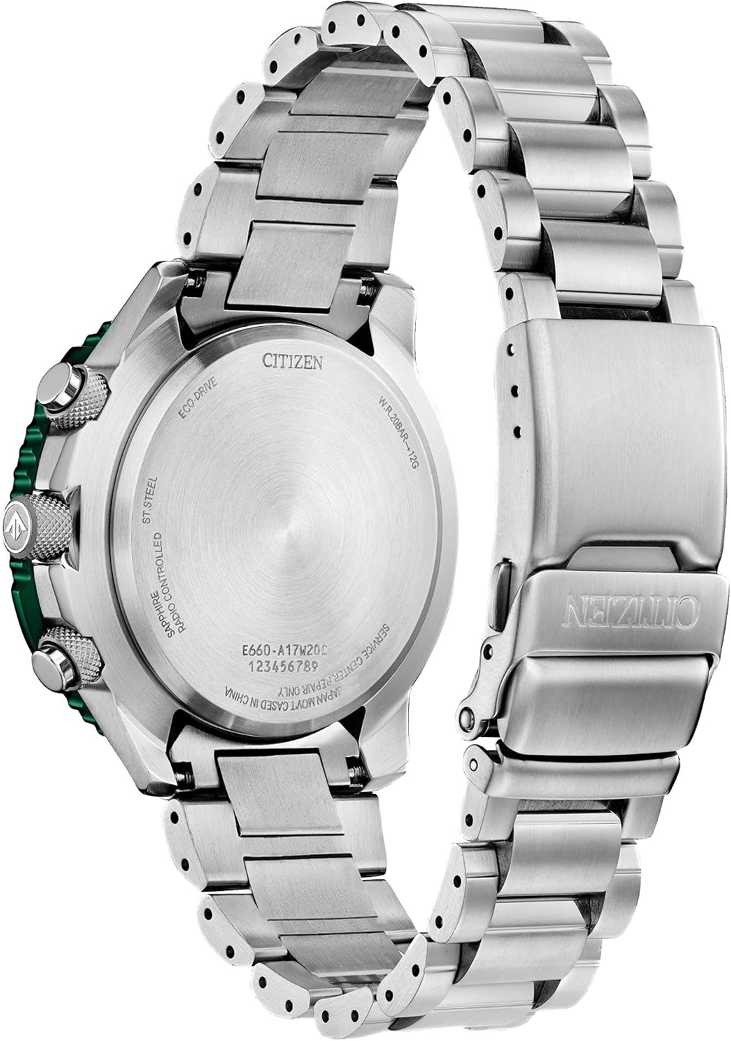 RELOJ DE PULSERA CITIZEN ECO-DRIVE PILOT CHRONOGRAPH CB5004-59W VERDE CON CRONÓGRAFO Y CRISTAL DE ZAFIRO - 3