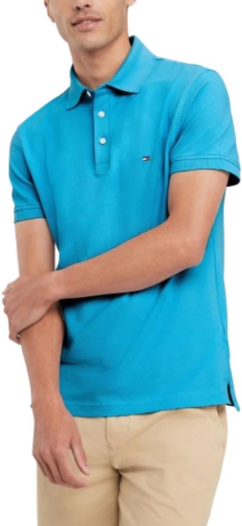 POLO PARA HOMBRE TOMMY HILFIGER MANGA CORTA SLIM FIT ALGODÓN ORGÁNICO AZUL - 1