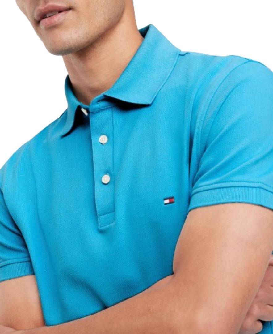 POLO PARA HOMBRE TOMMY HILFIGER MANGA CORTA SLIM FIT ALGODÓN ORGÁNICO AZUL - 2