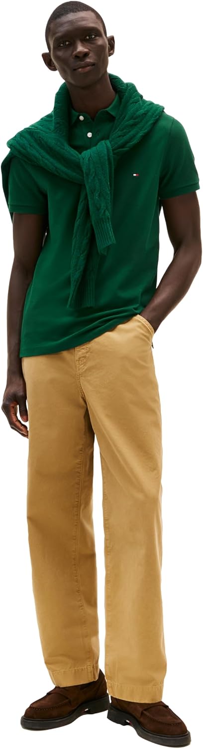 POLO PARA HOMBRE TOMMY HILFIGER MANGA CORTA SLIM FIT ALGODÓN ORGÁNICO Y STRETCH VERDE ORNAMENTAL - 3
