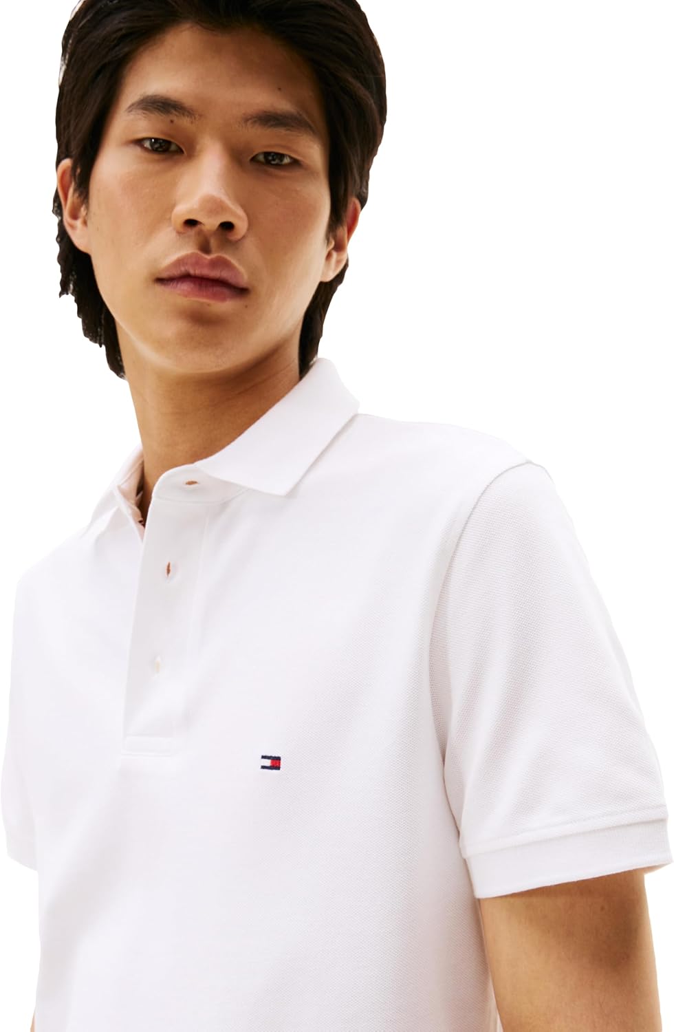 POLO PARA HOMBRE TOMMY HILFIGER MANGA CORTA SLIM FIT ALGODÓN ORGÁNICO BLANCO - 2