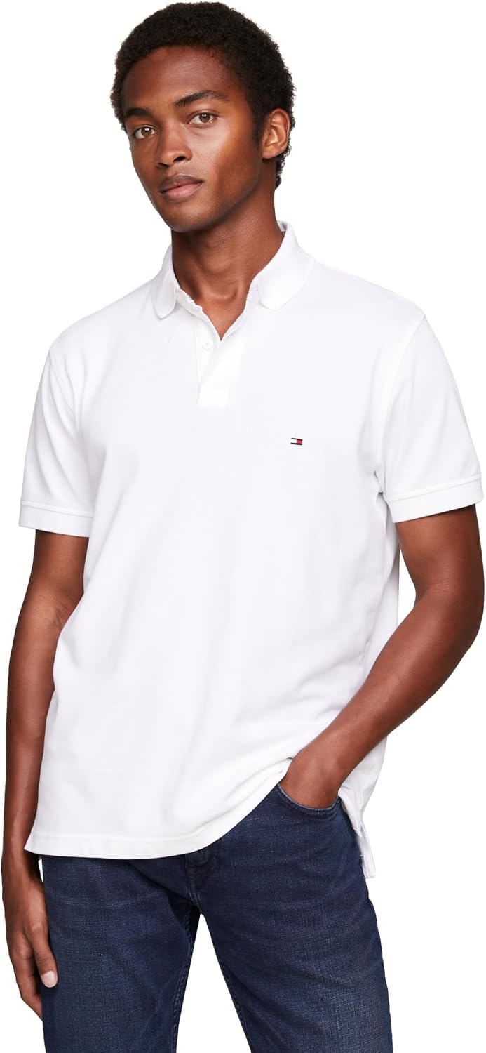 POLO PARA HOMBRE TOMMY HILFIGER MANGA CORTA SLIM FIT ALGODÓN ORGÁNICO BLANCO - 3