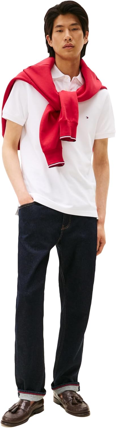 POLO PARA HOMBRE TOMMY HILFIGER MANGA CORTA SLIM FIT ALGODÓN ORGÁNICO BLANCO - 4