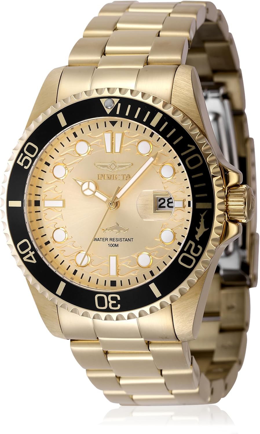 RELOJ DE PULSERA INVICTA PRO DIVER HOMBRE 43MM ACERO INOXIDABLE DORADO ESFERA DORADA PC32 CUARZO - 1