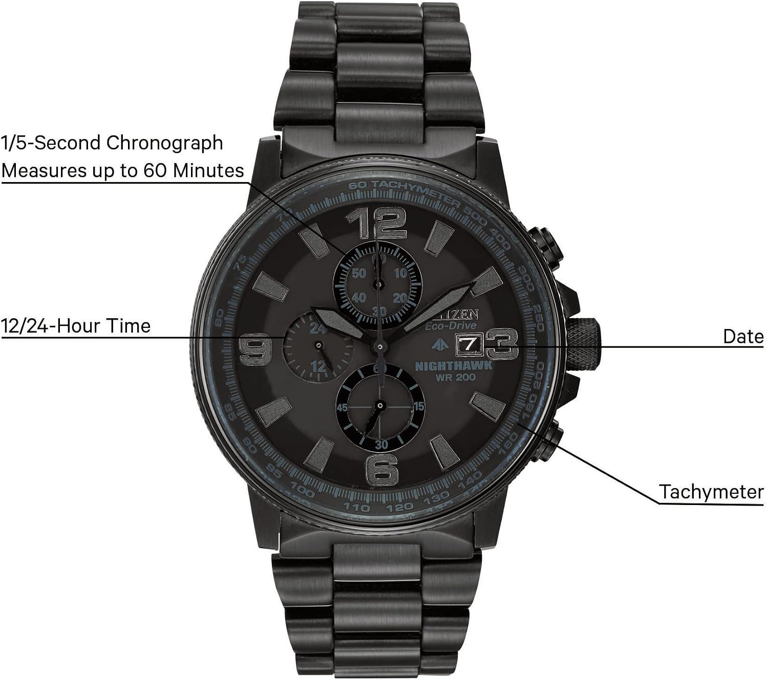 RELOJ DE PULSERA CITIZEN ECO-DRIVE NIGHTHAWK 42MM ACERO INOXIDABLE NEGRO CA0295-58E - 4