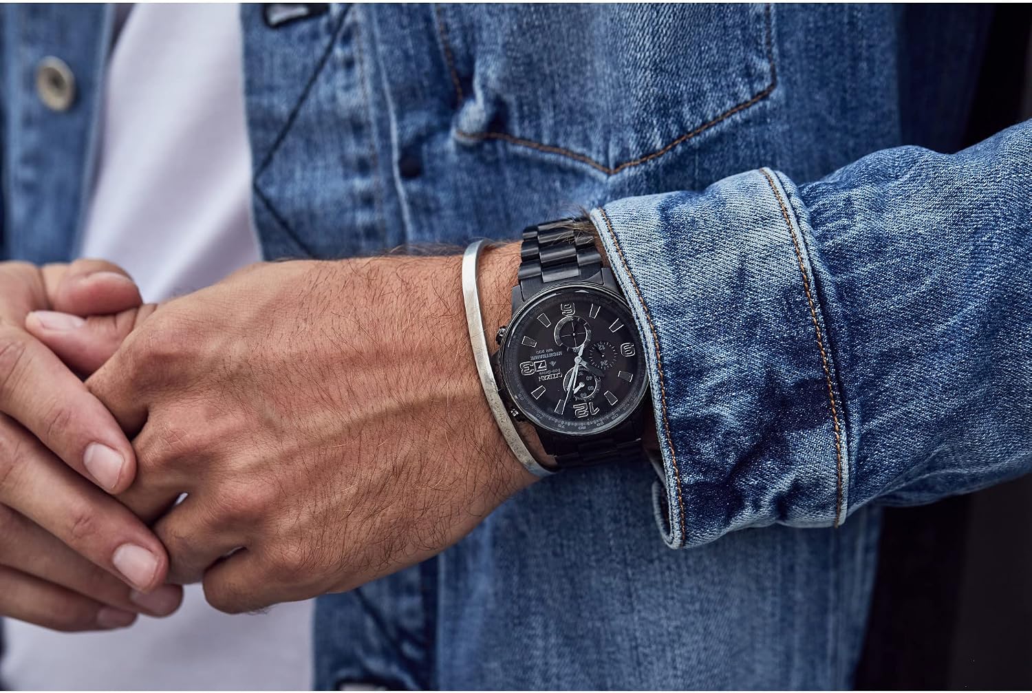 RELOJ DE PULSERA CITIZEN ECO-DRIVE NIGHTHAWK 42MM ACERO INOXIDABLE NEGRO CA0295-58E - 5