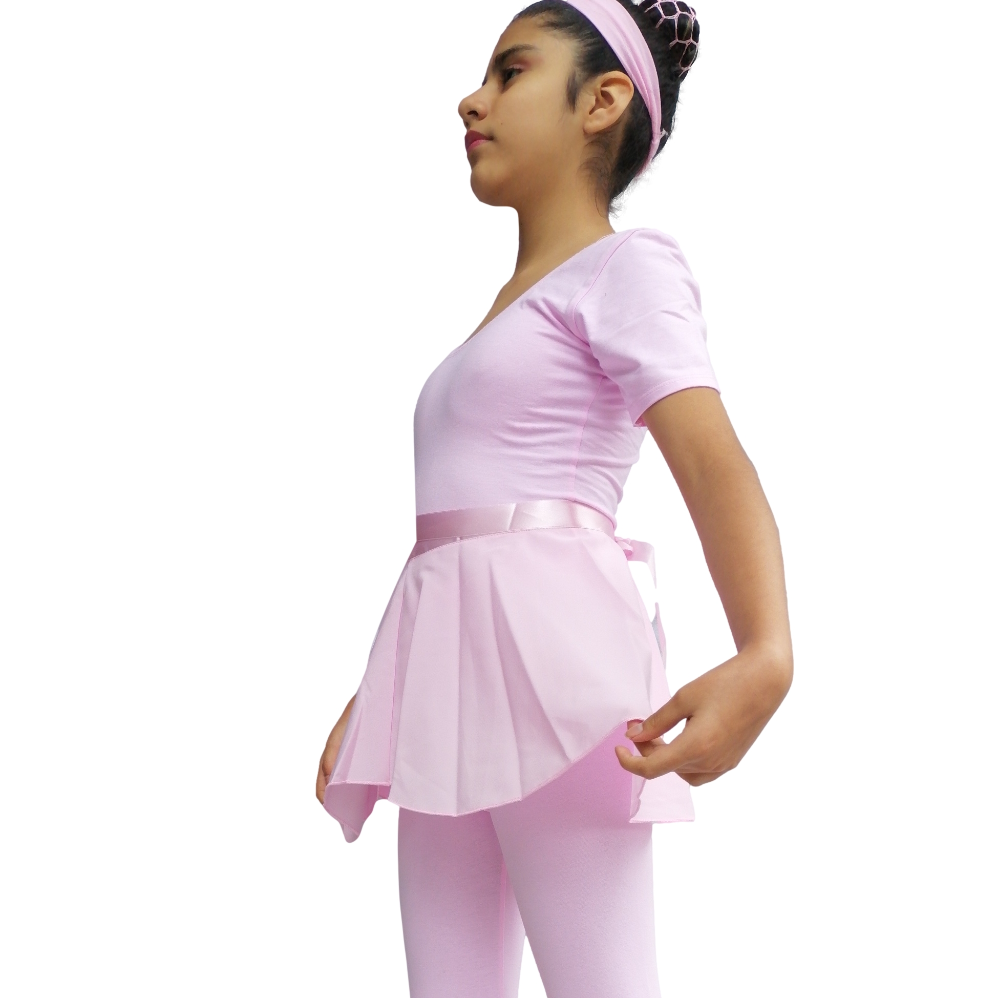 CONJUNTO BALLET NV SHOWROOM ROSADO TRAJE MANGA CORTA FALDA ENVOLVENTE - 1