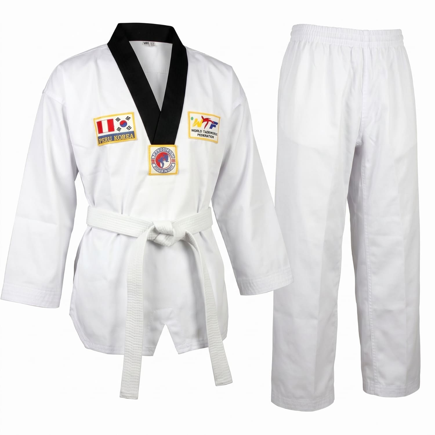 TAE KWON DO DOBOK UNIFORME CONJUNTO COMPLETO UNISEX TODAS LAS TALLAS INCLUYE CHAQUETA PANTALÓN Y CINTURÓN - 1