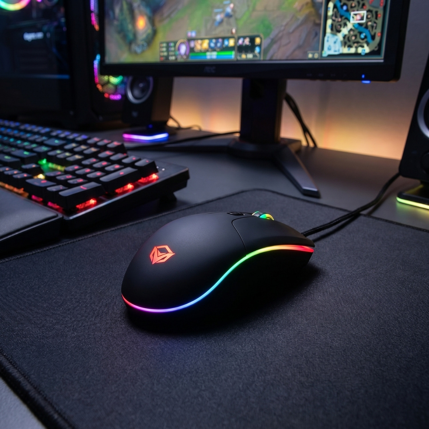 MOUSE GAMER 6D RGB MEETION GM21 PRO GAMING MOUSE 4800 DPI 6 BOTONES PROGRAMABLES USB CABLE 1.8 M - 2