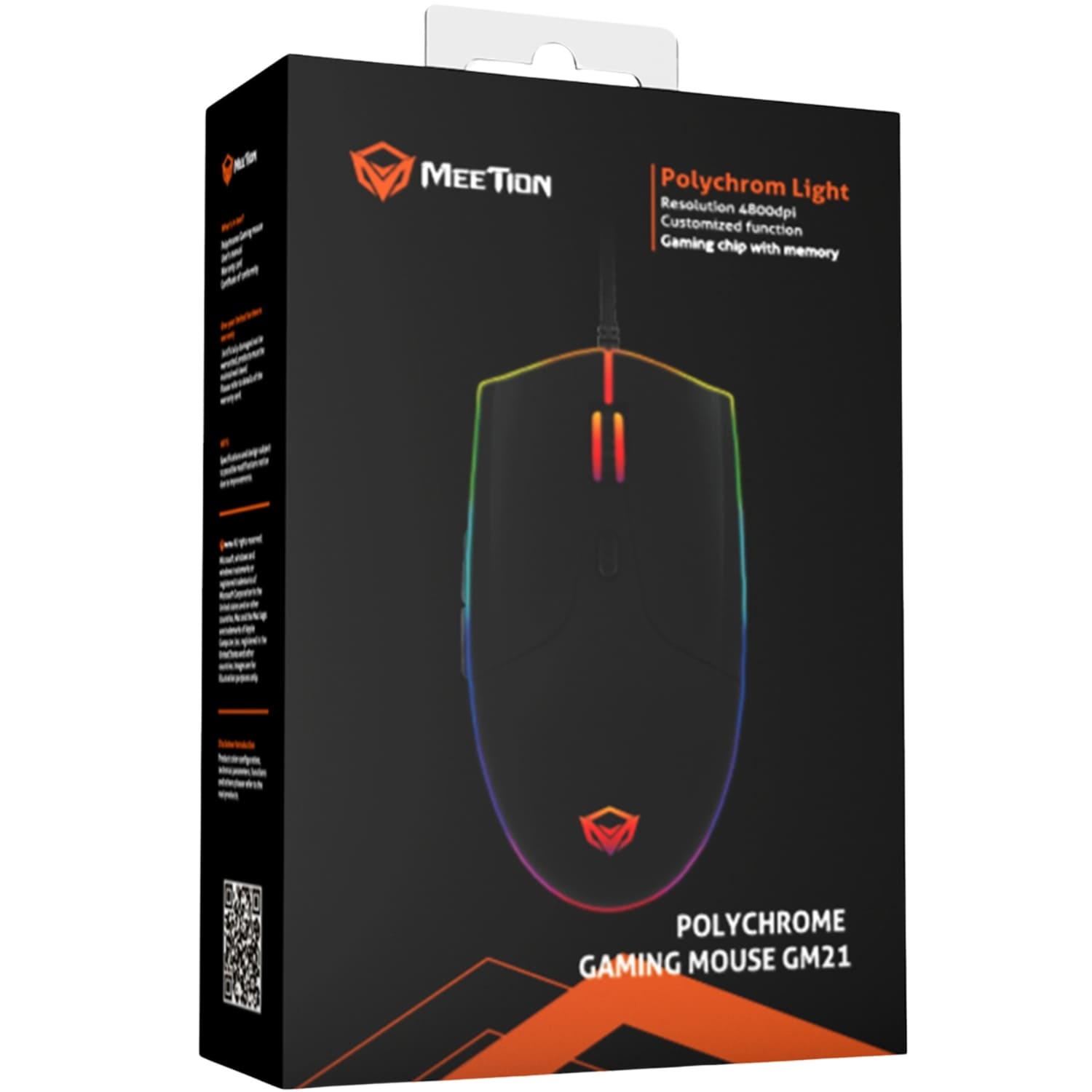 MOUSE GAMER 6D RGB MEETION GM21 PRO GAMING MOUSE 4800 DPI 6 BOTONES PROGRAMABLES USB CABLE 1.8 M - 3