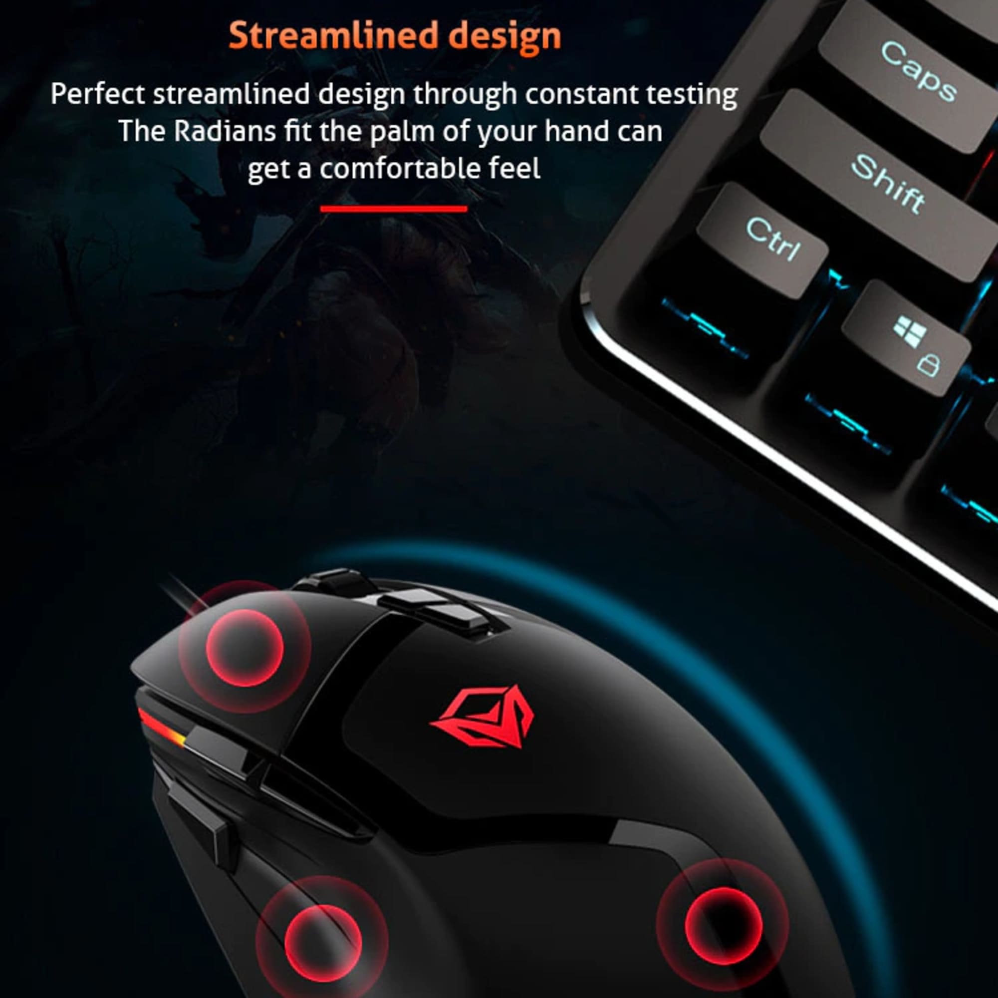 MOUSE GAMER 8D RGB MEETION MT-G3325 5000 DPI 8 BOTONES ERGONÓMICO PROFESIONAL CABLE 1.8 M - 10