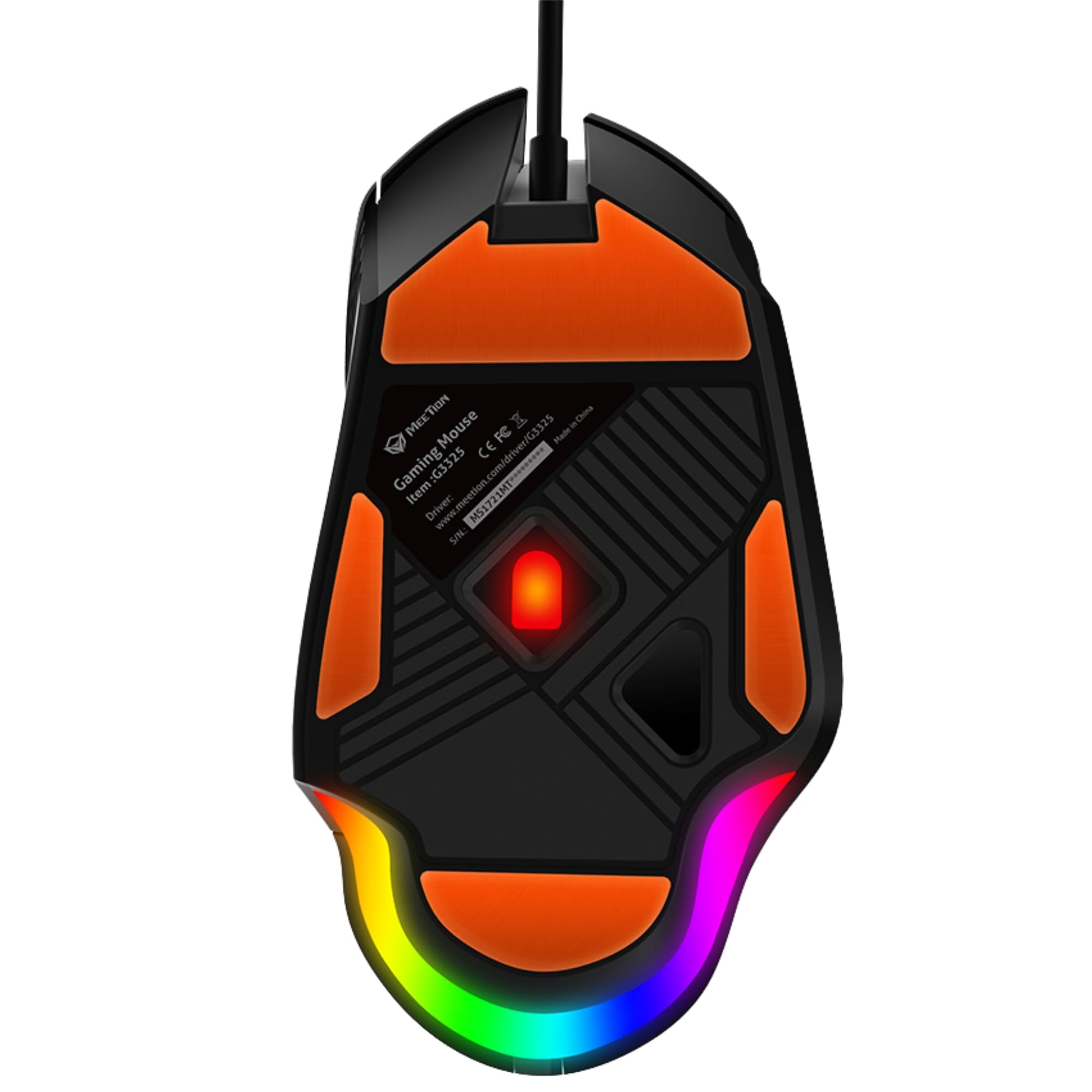 MOUSE GAMER 8D RGB MEETION MT-G3325 5000 DPI 8 BOTONES ERGONÓMICO PROFESIONAL CABLE 1.8 M - 3