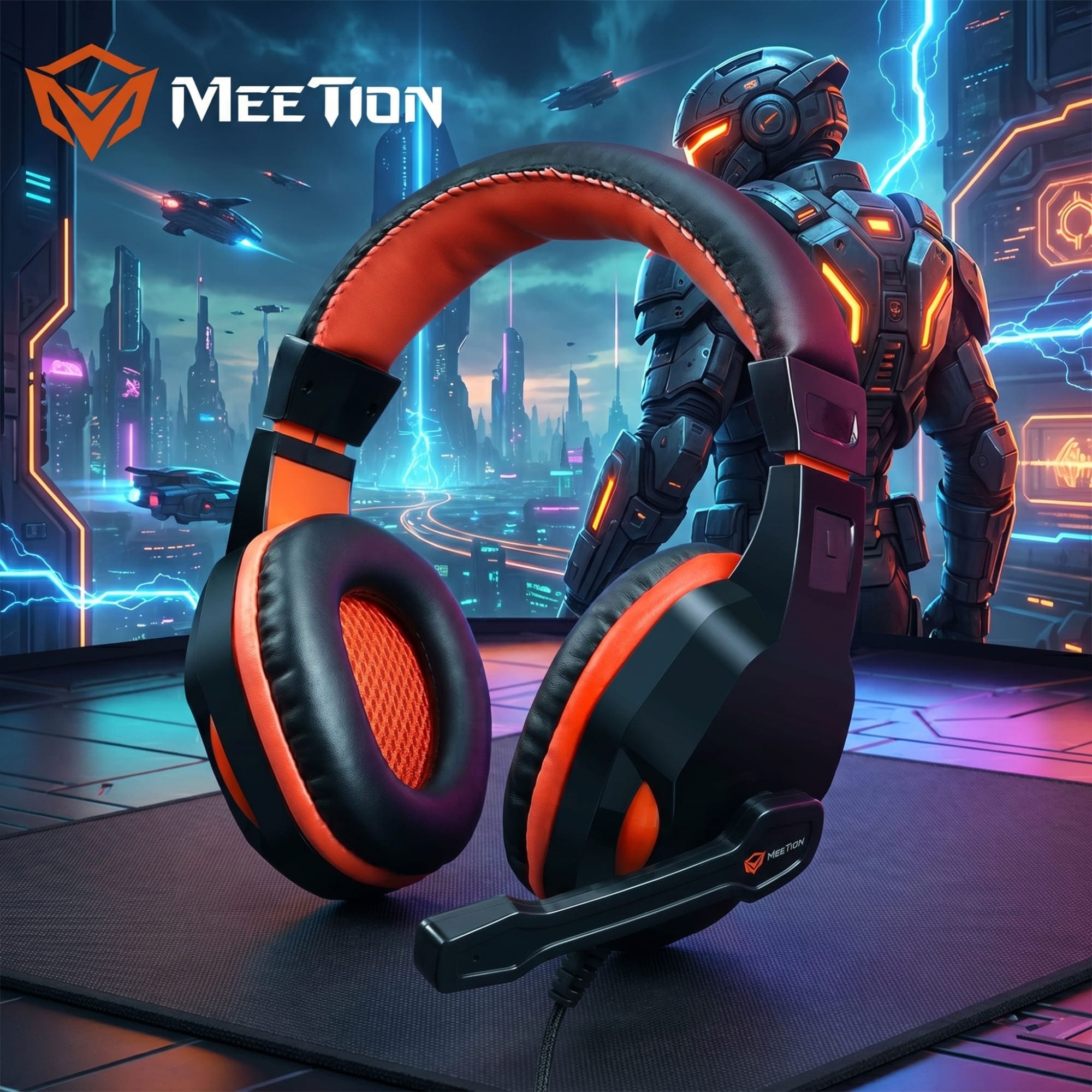 AUDÍFONOS GAMER MEETION HP010 CON MICRÓFONO JACK 3.5MM CABLE 2M PC LAPTOP PLAYSTATION XBOX SMARTPHONE - 1