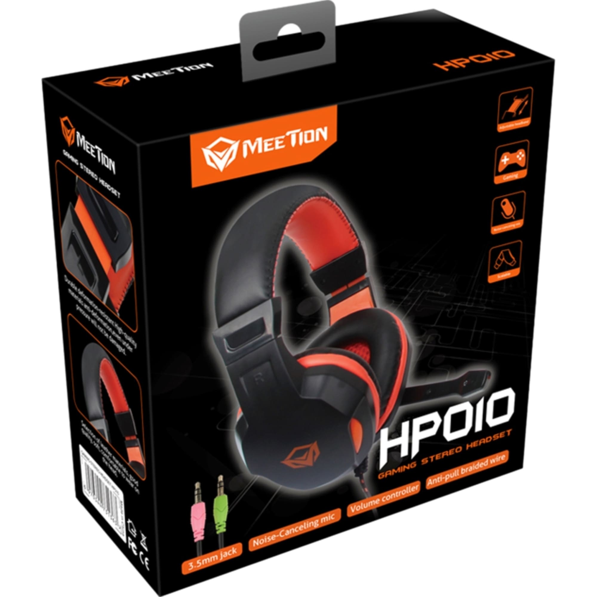 AUDÍFONOS GAMER MEETION HP010 CON MICRÓFONO JACK 3.5MM CABLE 2M PC LAPTOP PLAYSTATION XBOX SMARTPHONE - 3