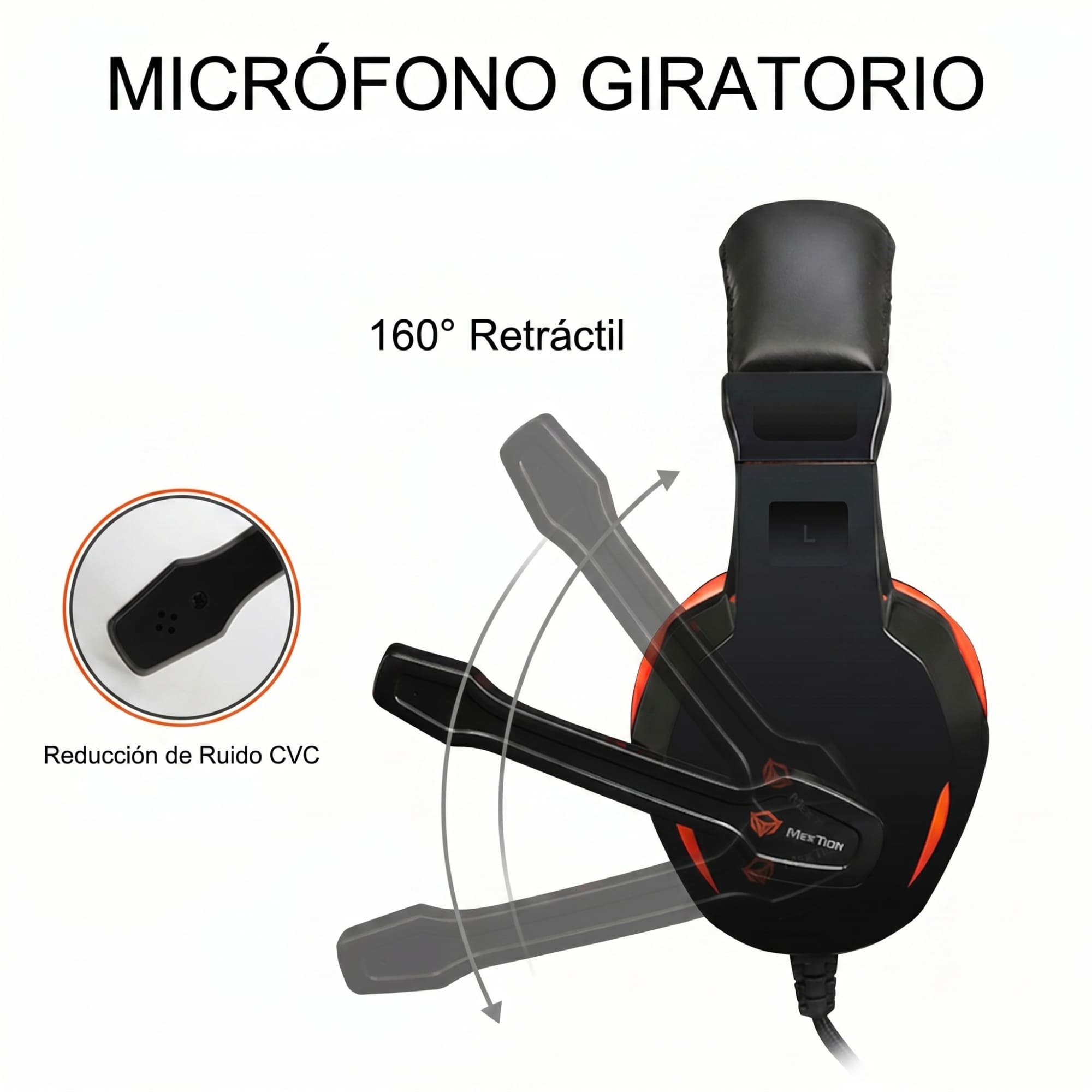 AUDÍFONOS GAMER MEETION HP010 CON MICRÓFONO JACK 3.5MM CABLE 2M PC LAPTOP PLAYSTATION XBOX SMARTPHONE - 8