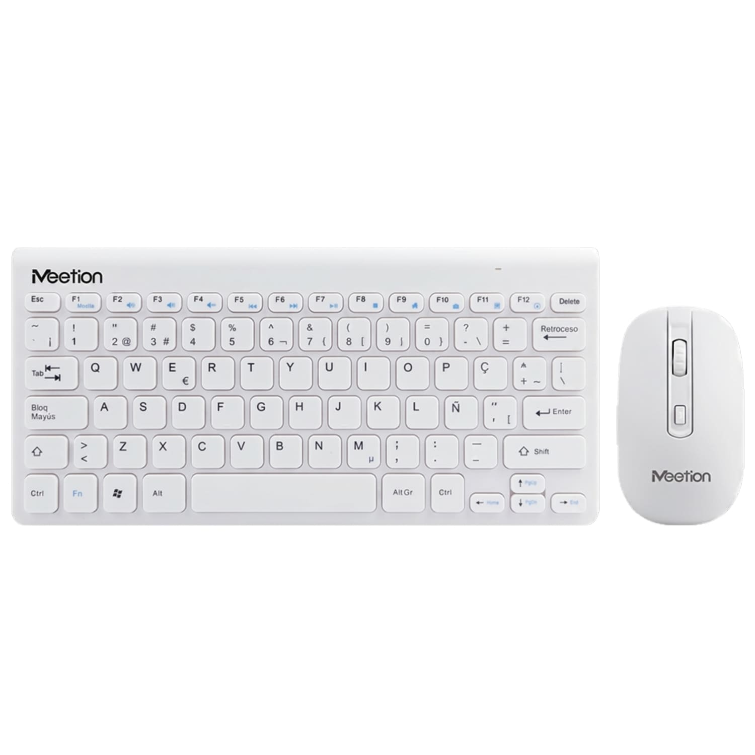 KIT TECLADO MOUSE INALÁMBRICOS MEETION MINI4000 2.4GHZ USB 2.0 TKL ESPAÑOL 1600 DPI INCLUYE BATERÍAS - BLANCO - 3