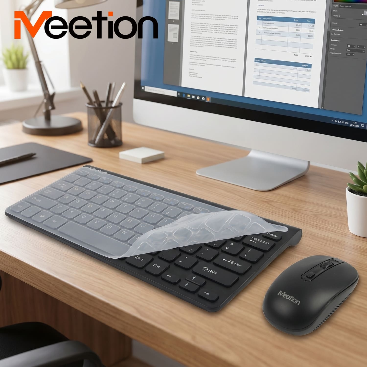 KIT TECLADO MOUSE INALÁMBRICOS MEETION MINI4000 2.4GHZ USB 2.0 TKL ESPAÑOL 1600 DPI INCLUYE BATERÍAS - NEGRO - 2