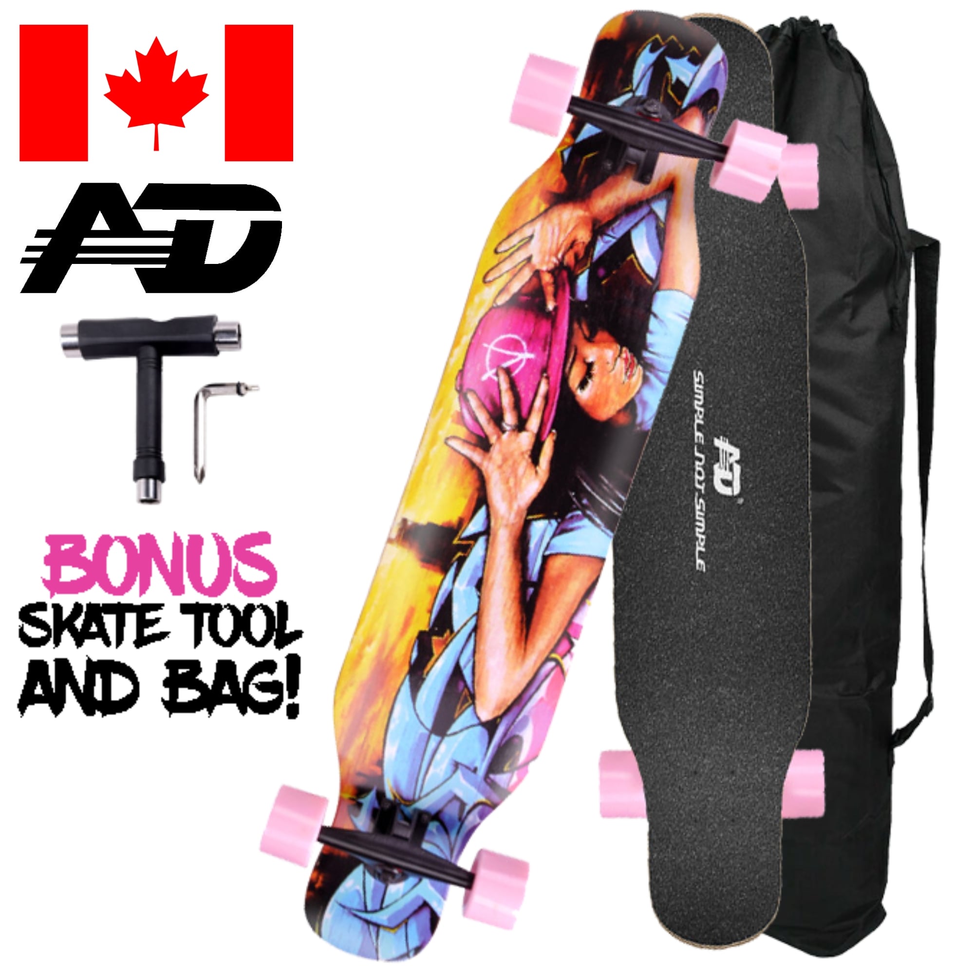 SKATE LONGBOARD 42'' DANCING CRUISING DOWNHILL - GIRL - 1