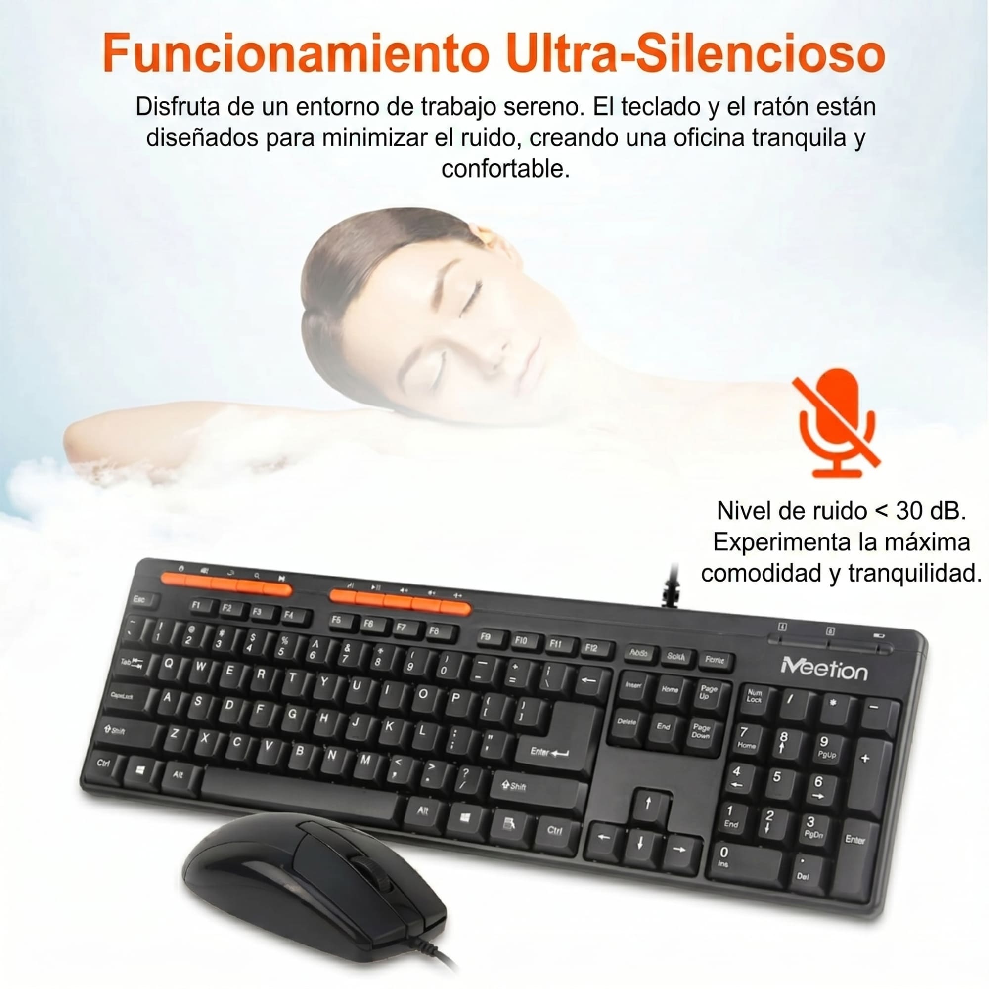 KIT TECLADO MULTIMEDIA EN ESPAÑOL + MOUSE + SPEAKERS + PAD MEETION C105 COMBO PARA PRODUCTIVIDAD ESTUDIO Y TRABAJO - 6