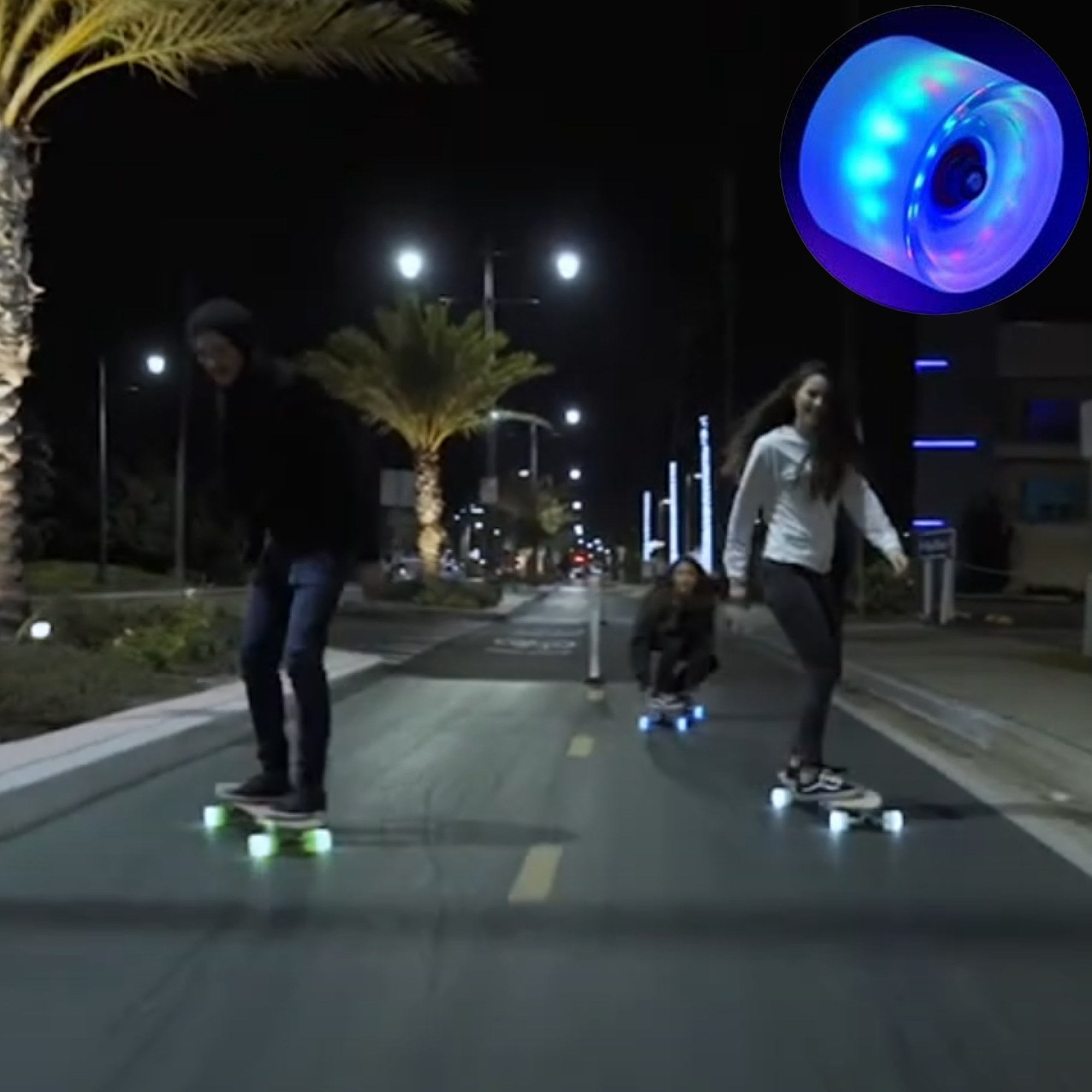 SKATE LONGBOARD 42'' DANCING CRUISING DOWNHILL - RUEDAS LED - 3