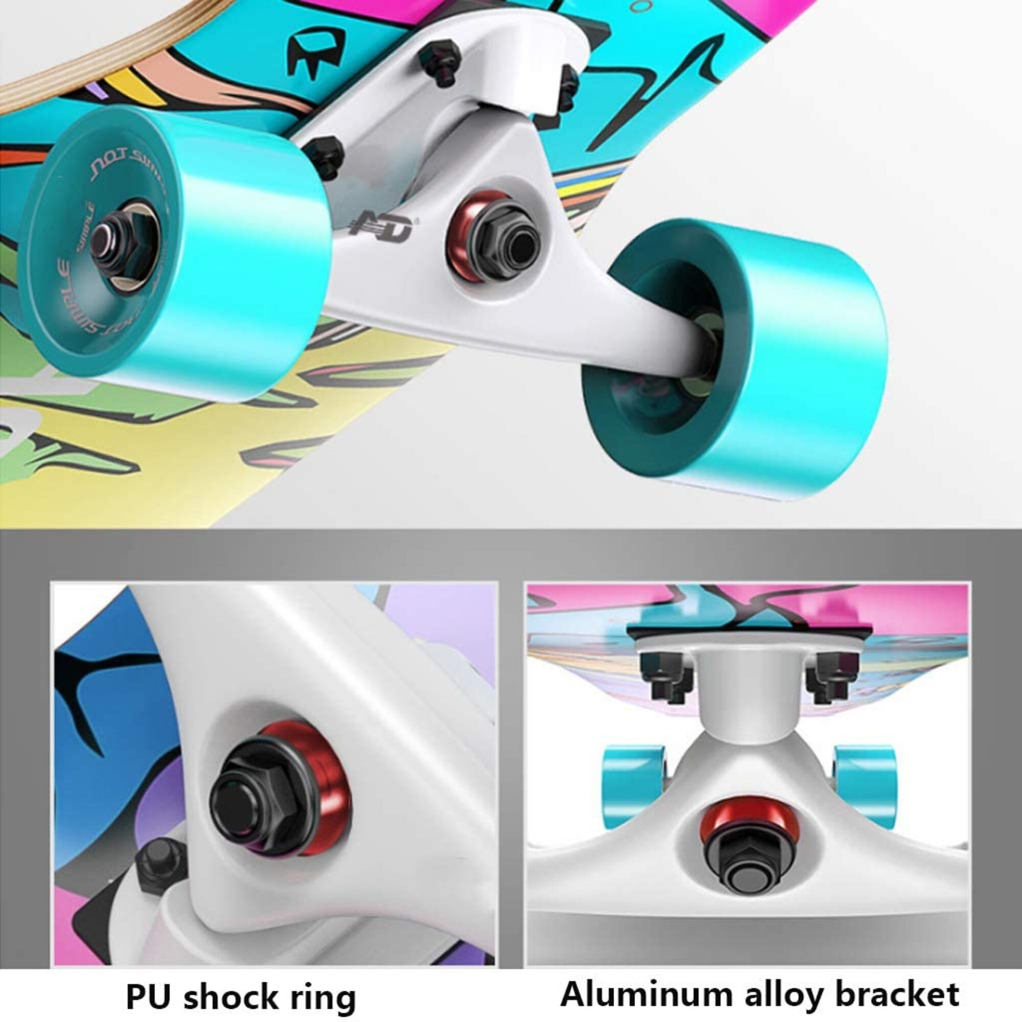 SKATE LONGBOARD 42'' DANCING CRUISING DOWNHILL - RUEDAS LED - 6