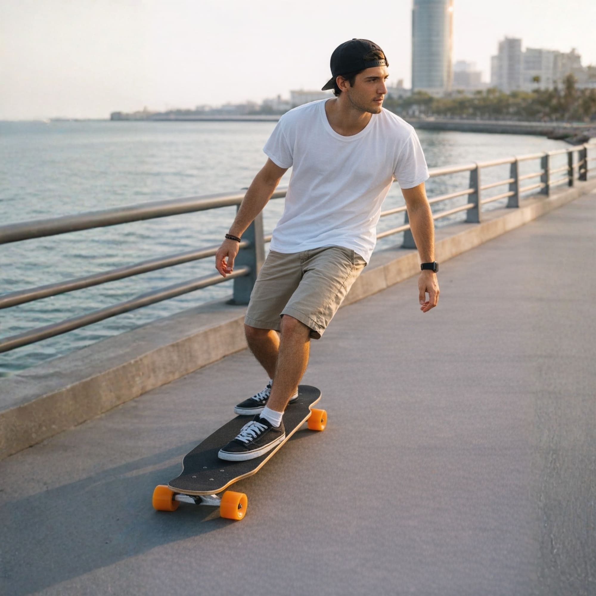 SKATE LONGBOARD 42'' DANCING CRUISING DOWNHILL - ORANGE - 7