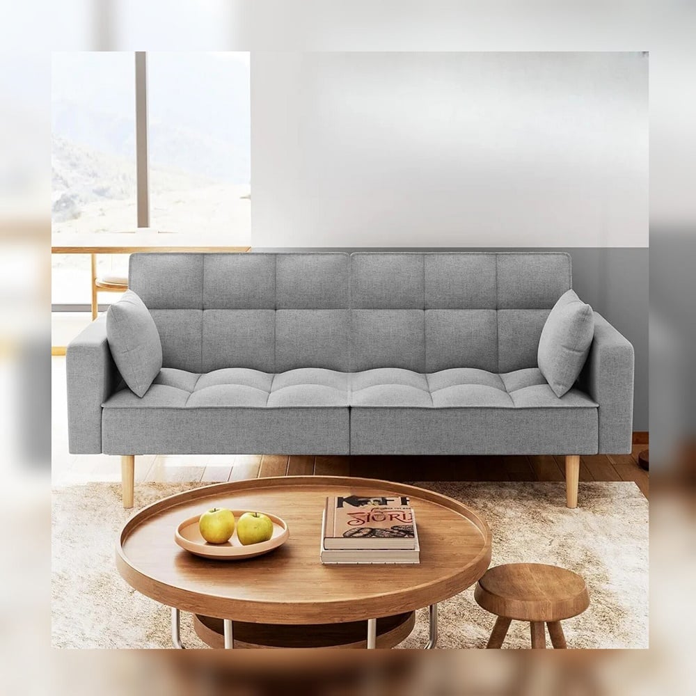 SOFÁ CAMA DECOSTORE GRIS CLARO TIME - 1