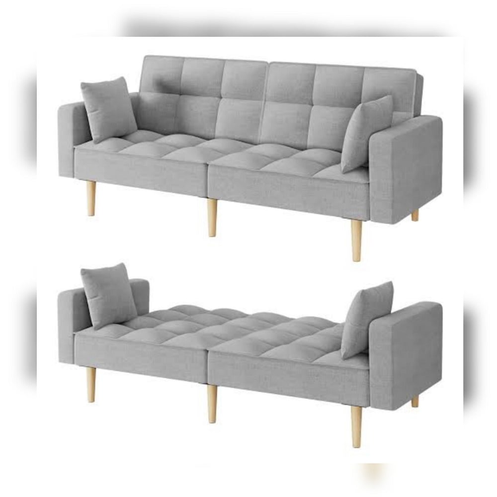 SOFÁ CAMA DECOSTORE GRIS CLARO TIME - 2