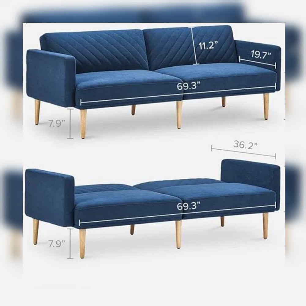 SOFÁ CAMA DECOSTORE AZUL TALE - 2