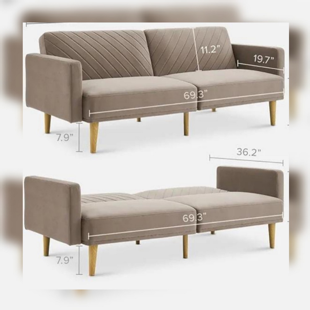 SOFÁ CAMA DECOSTORE MARRÓN CLARO TALE - 2